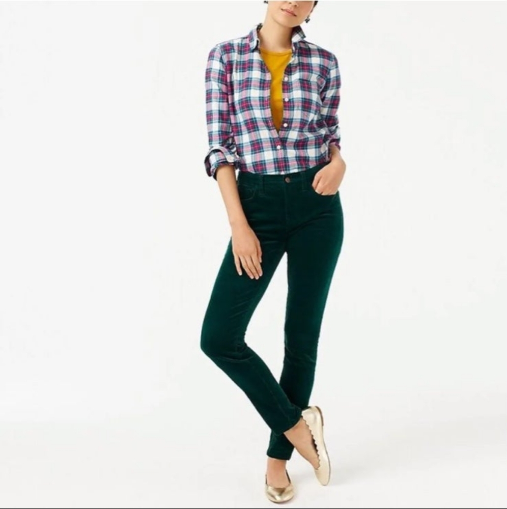 J. CREW Forest Green Skinny Corduroy Jeans Size 24